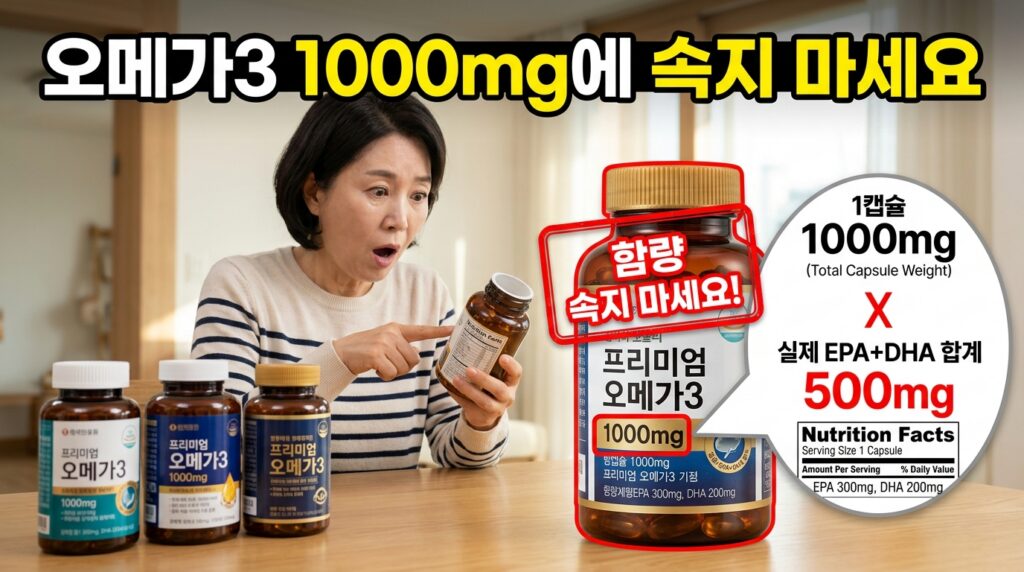 오메가3 1000mg에 속지 마세요. 오메가3 구매 전 반드시 확인해야 할 핵심 정보 3 오메가3 함량체크는 EPA+DHA 함량체크