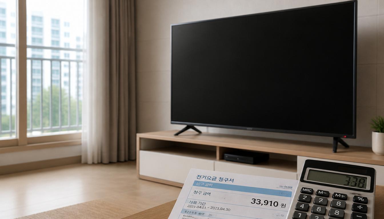 gpt image 2 Modern flat screen TV turned off in a living room power indicator light glowing 0