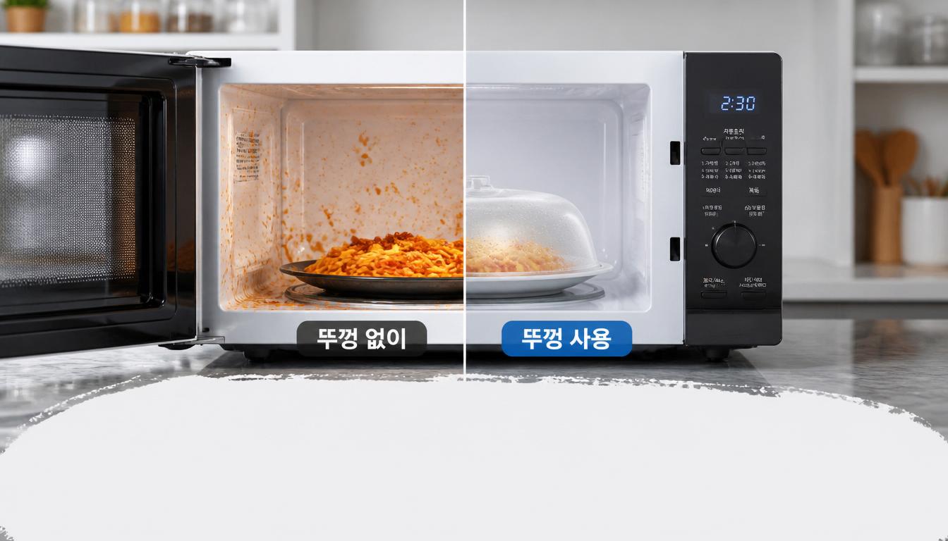 gpt image 2 Modern microwave oven heating food split screen comparison with microwave cover 0