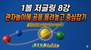 관자놀이에 올려놓고 중심잡기